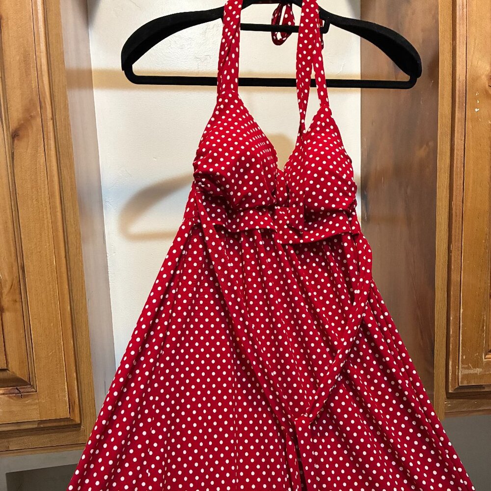 Red Poka Dotted Dress by Wet Seal